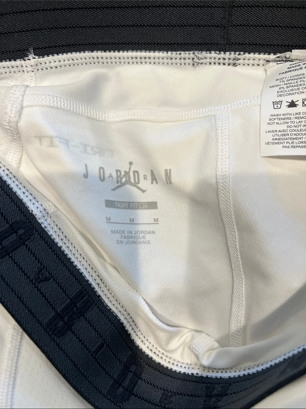 Jordan Dry-Fit Black and White 3/4 length basketball tights -2 pair set